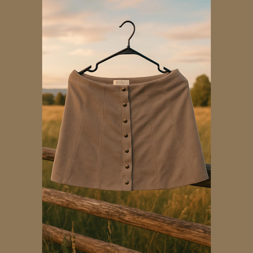 Altar'd State Size S suede Beige Buttoned Mini Skirt